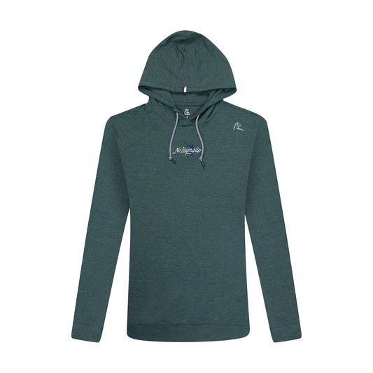 NLU x Rhoback Hoodie | Heathered Green w/ Logo Lock Up