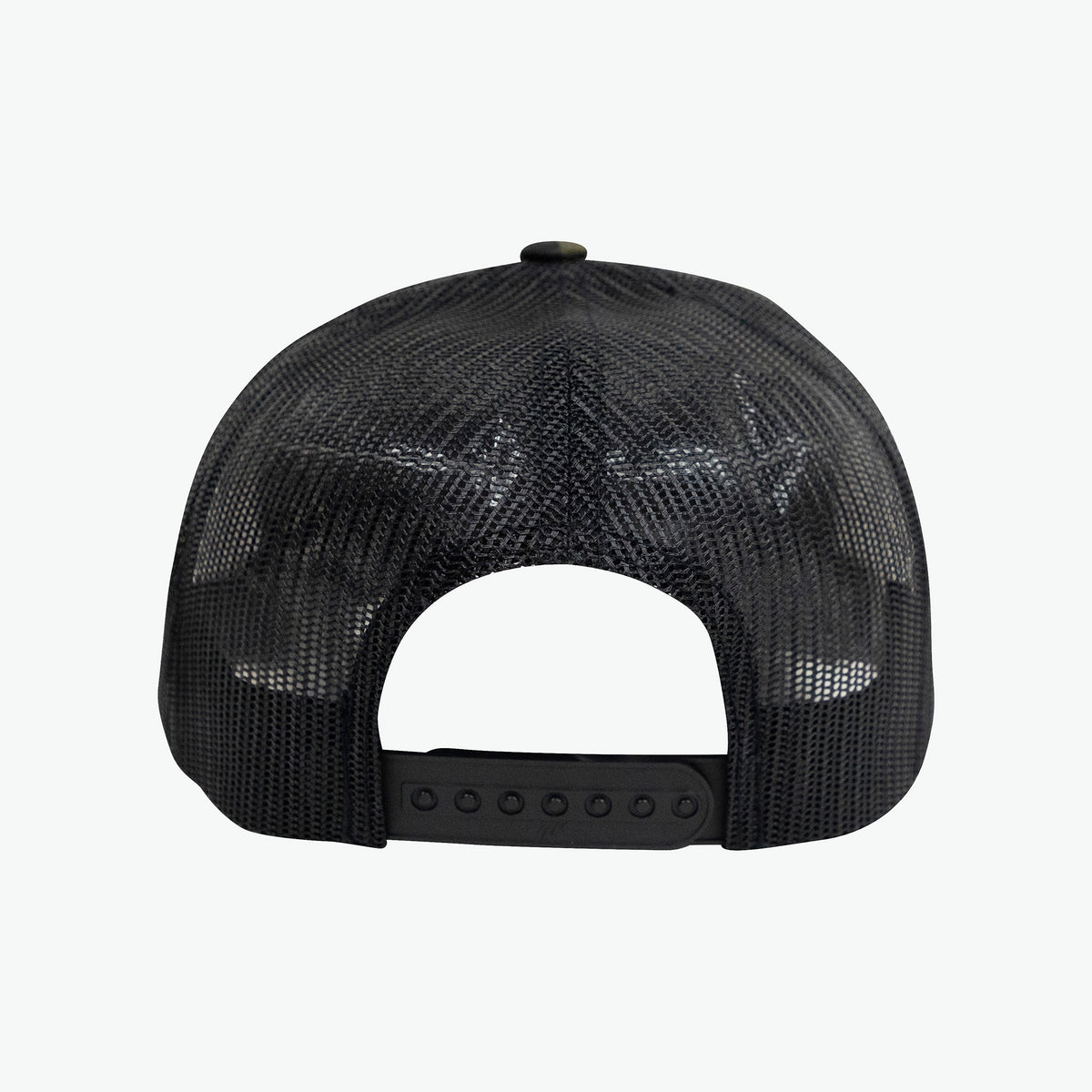 No Laying Up Trucker Hat | Black Camo w/ White & Green Patch