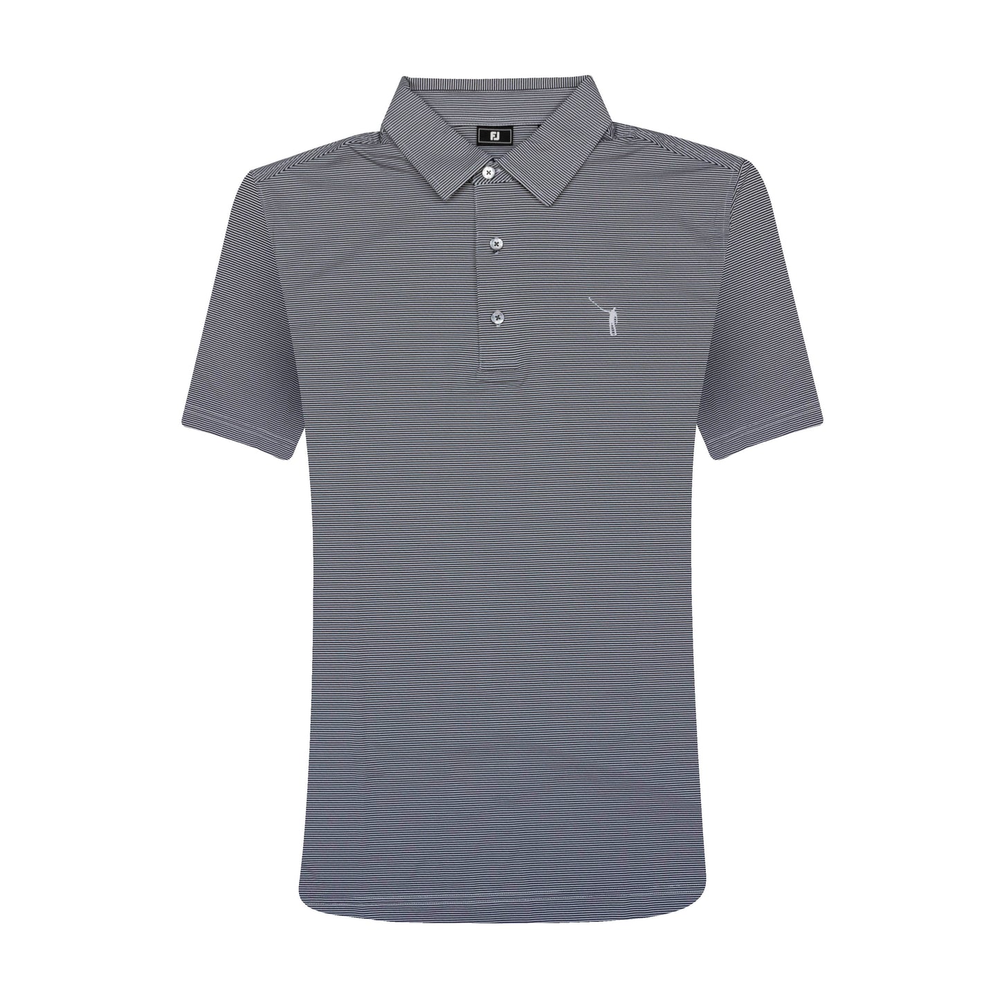 NLU x FJ MicroFeeder Stripe Lisle Polo | Navy (Traditional Fit)