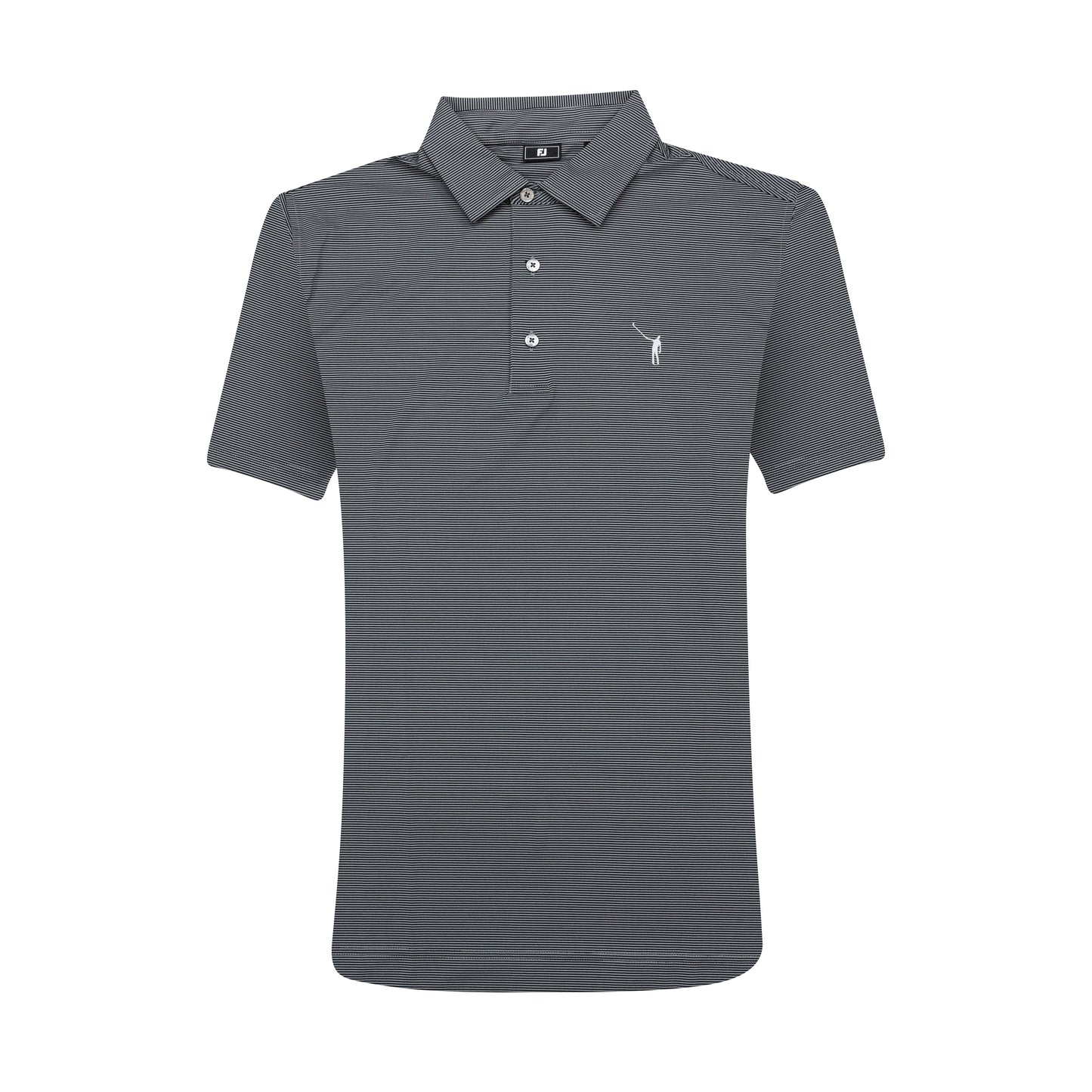 NLU x FJ MicroFeeder Stripe Lisle Polo | Black (Traditional Fit)