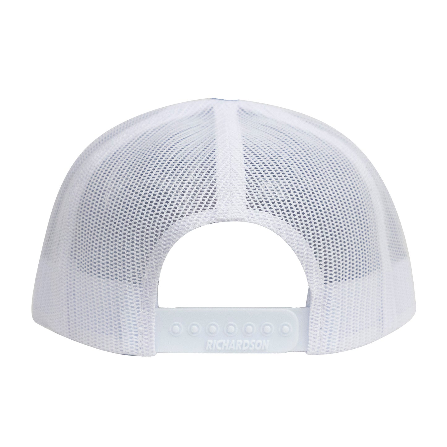 No Laying Up Logo Lock Up Trucker Hat | Light Blue/White w/ Navy/Yellow Silicone Patch
