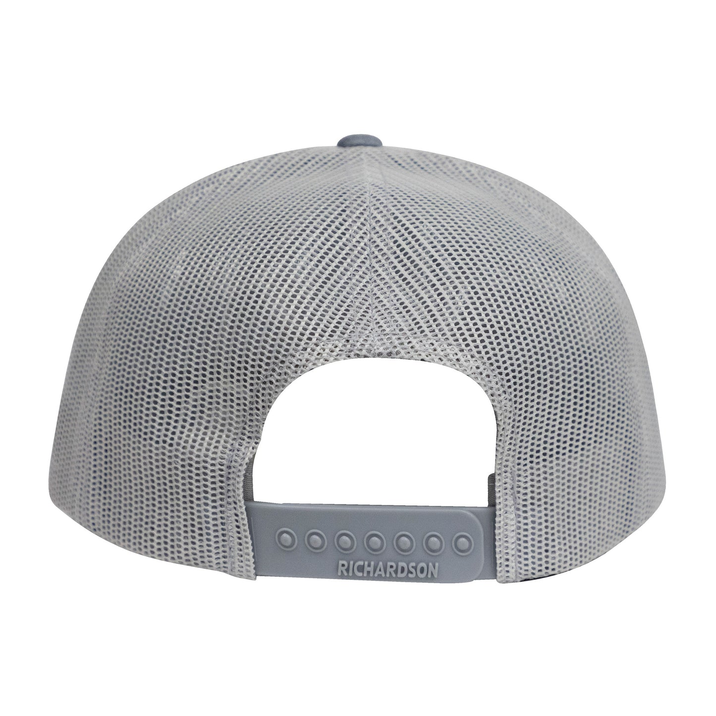 No Laying Up Logo Lock Up Trucker Hat | Grey Two-Tone w/ Red/White/Blue Silicone Patch