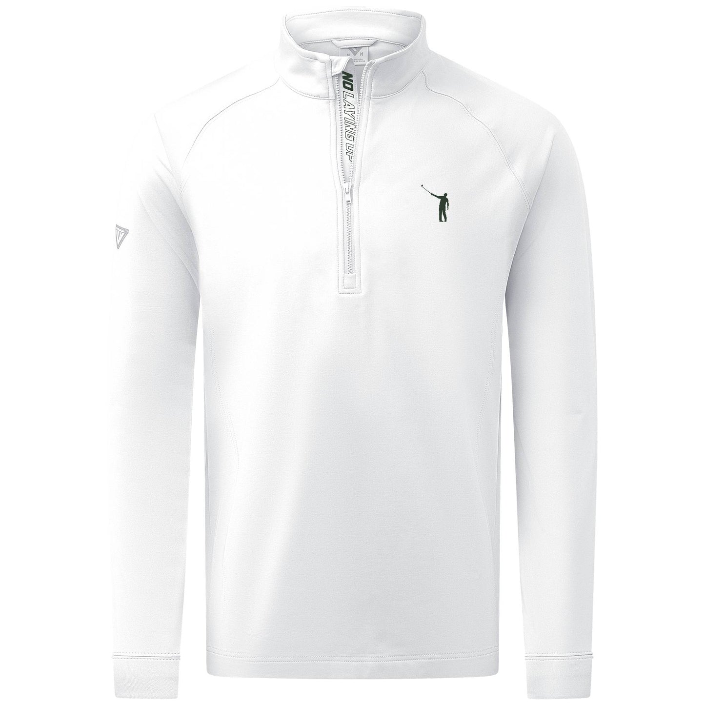 NLU + Levelwear Mid-Weight Pullover | White w/ Dark Green