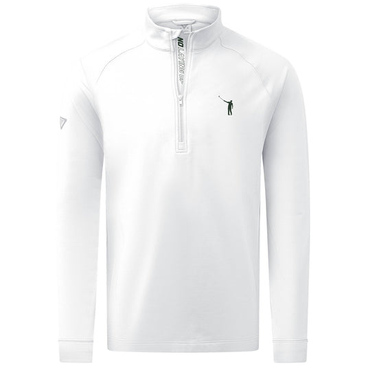 NLU + Levelwear Mid-Weight Pullover | White w/ Dark Green