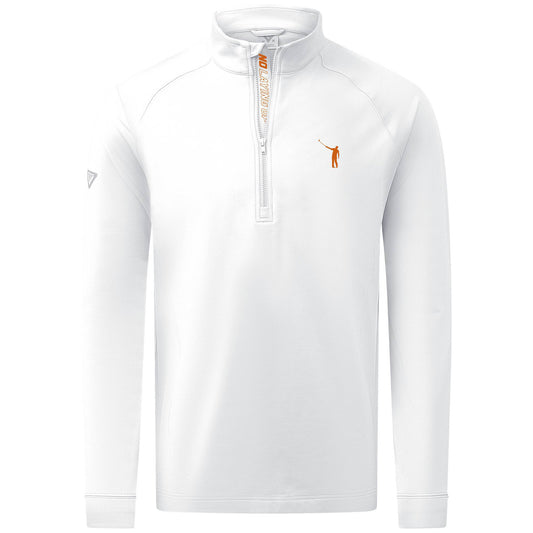 NLU + Levelwear Mid-Weight Pullover | White w/ Texas Orange