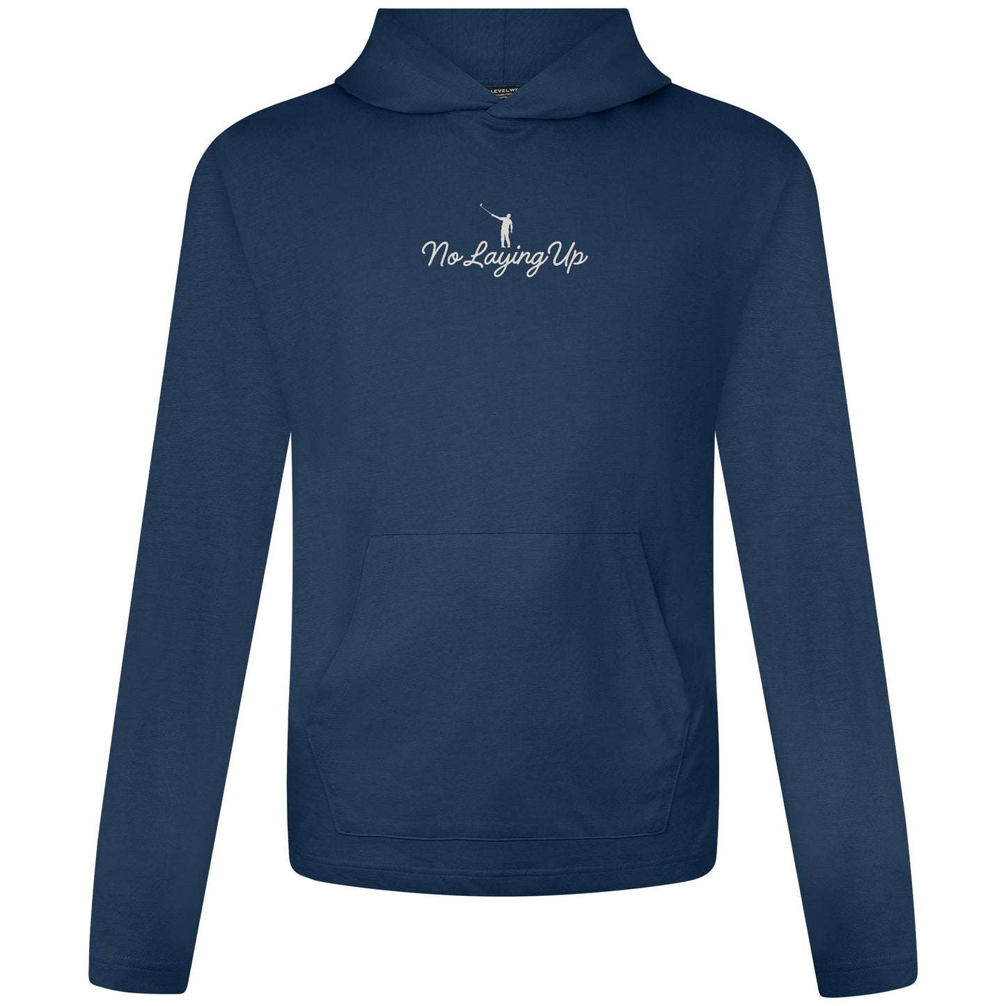 NLU X Levelwear Hampton Lightweight Hoodie w/ Script Logo | Navy w/ Sand
