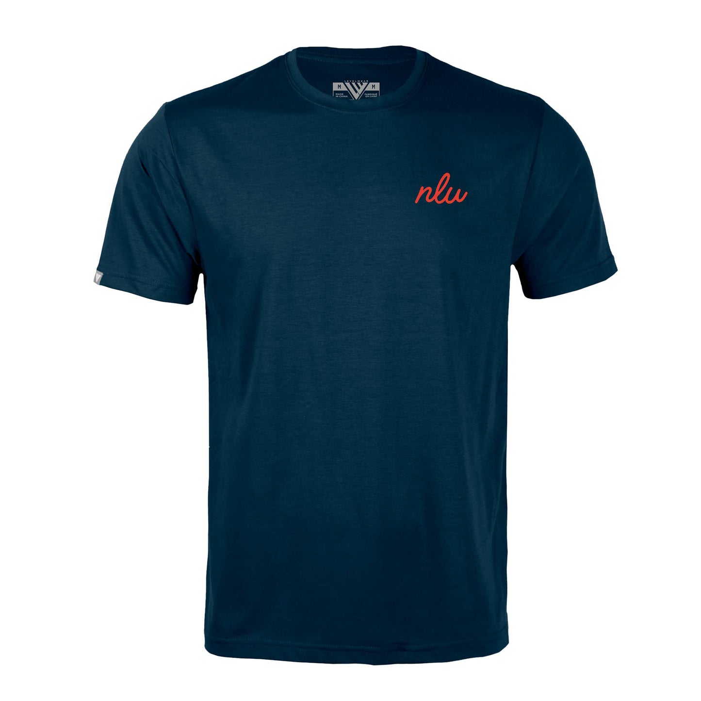 NLU x Levelwear Script Initial Richmond T-shirt | Navy w/ Red
