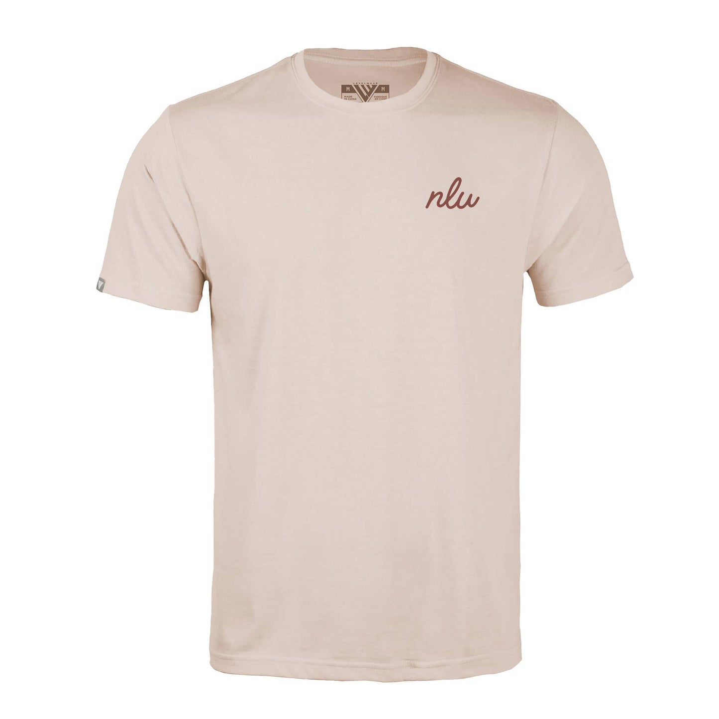 NLU x Levelwear Script Initial Richmond T-shirt | Sand w/ Brown