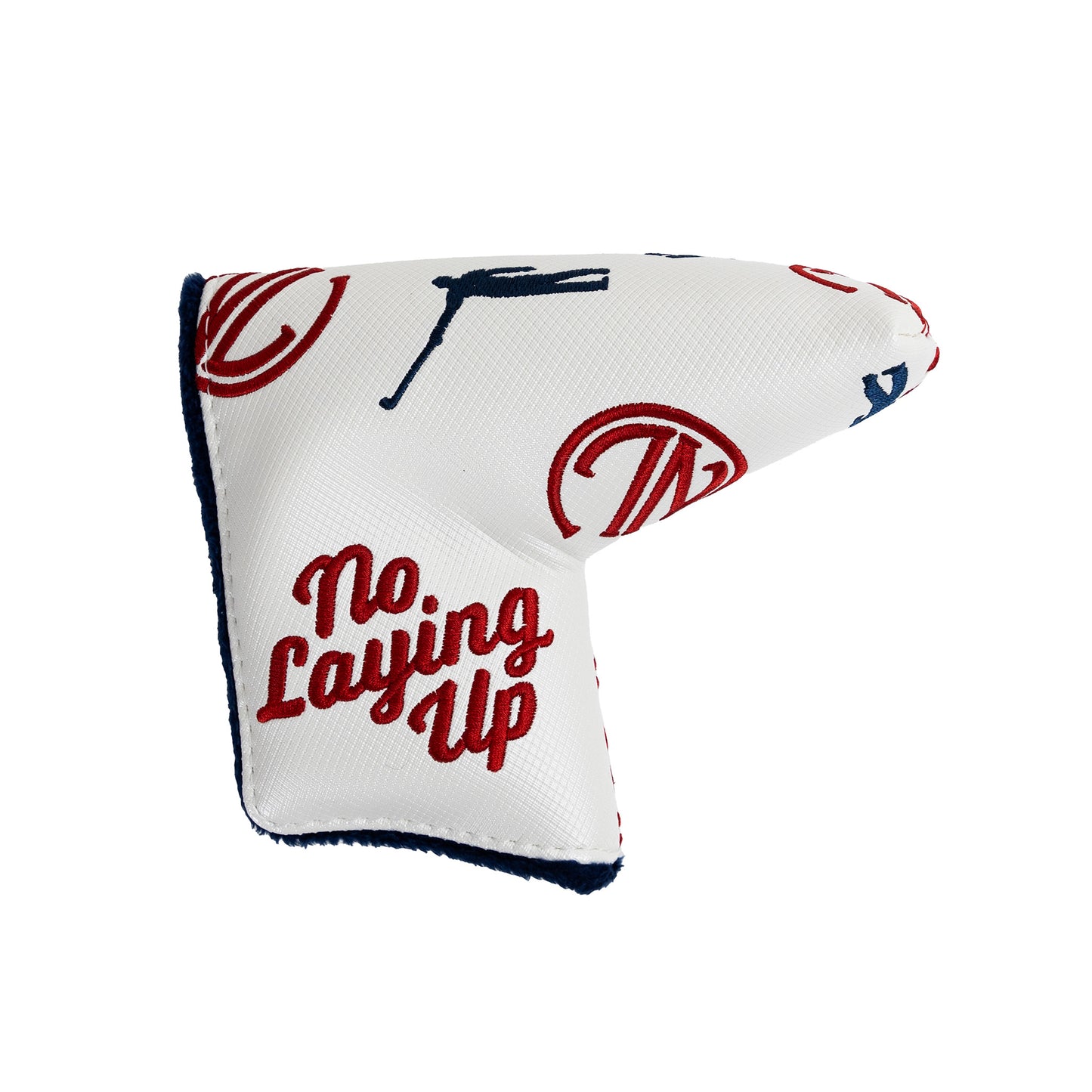 NLU x Handcrafted Golf Blade Putter Cover | White w/ Red and Navy Dancing Logos
