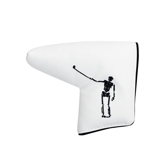 NLU x Handcrafted Golf Blade Putter Cover | White w/ Wayward Skeleton