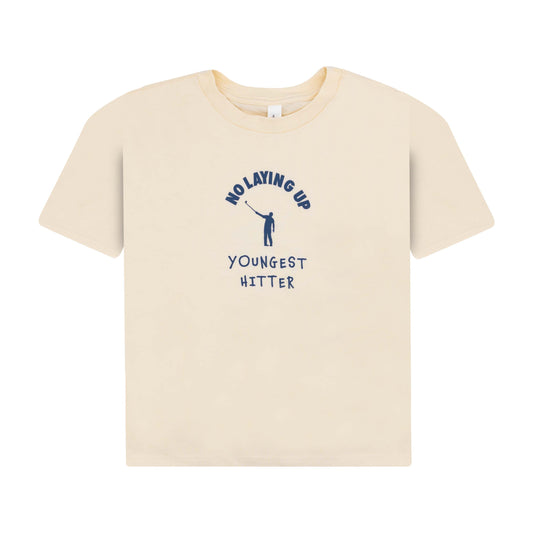 No Laying Up Youngest Hitter Toddler T-Shirt | Natural w/ Navy