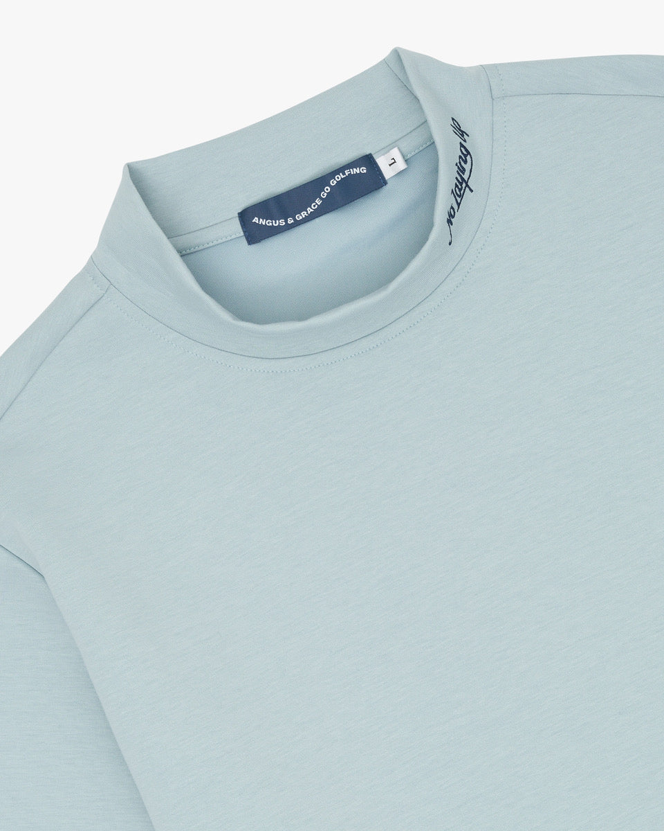 NLU x Angus & Grace Go Golfing Short Sleeve Mock Neck | Light Blue