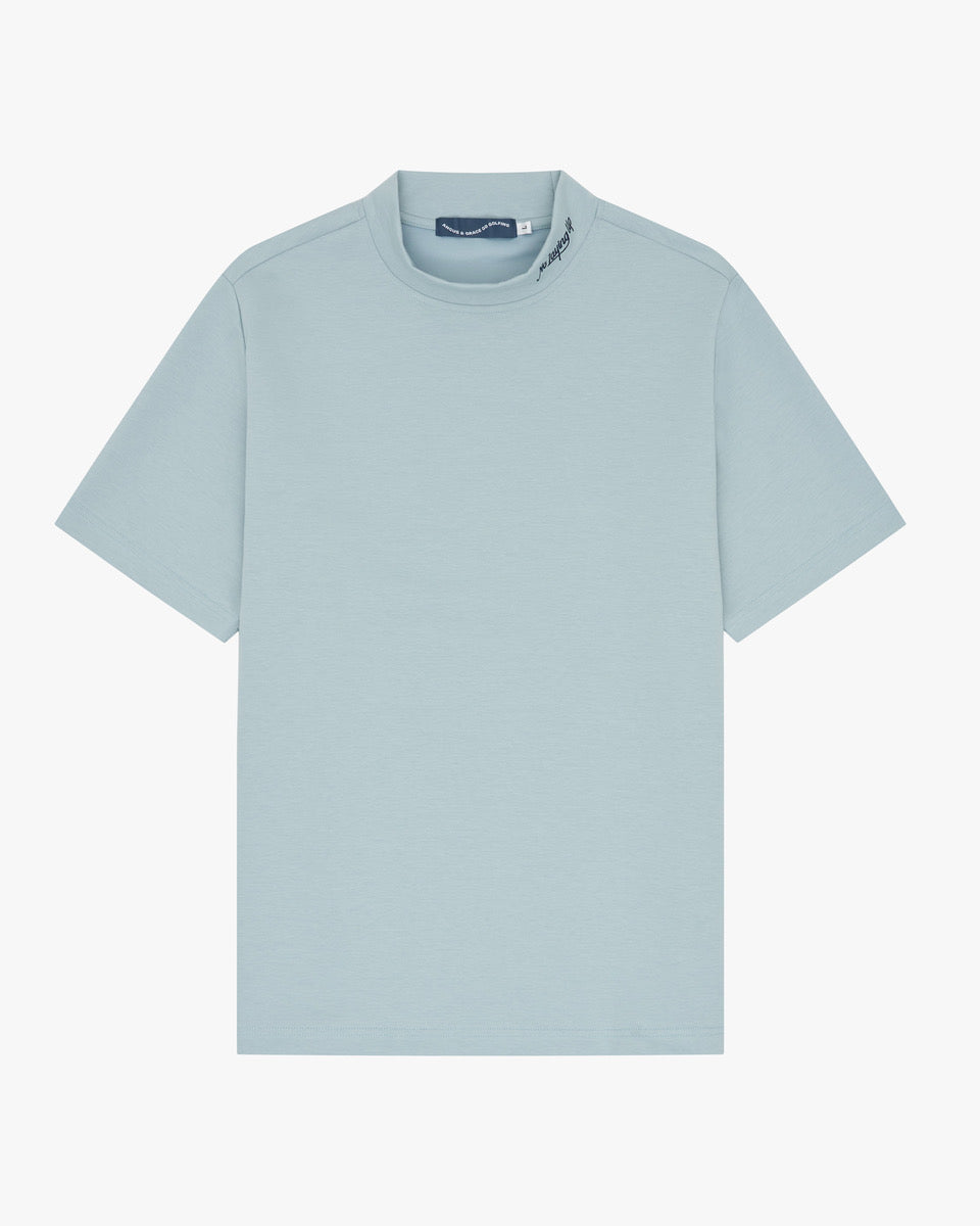 NLU x Angus & Grace Go Golfing Short Sleeve Mock Neck | Light Blue