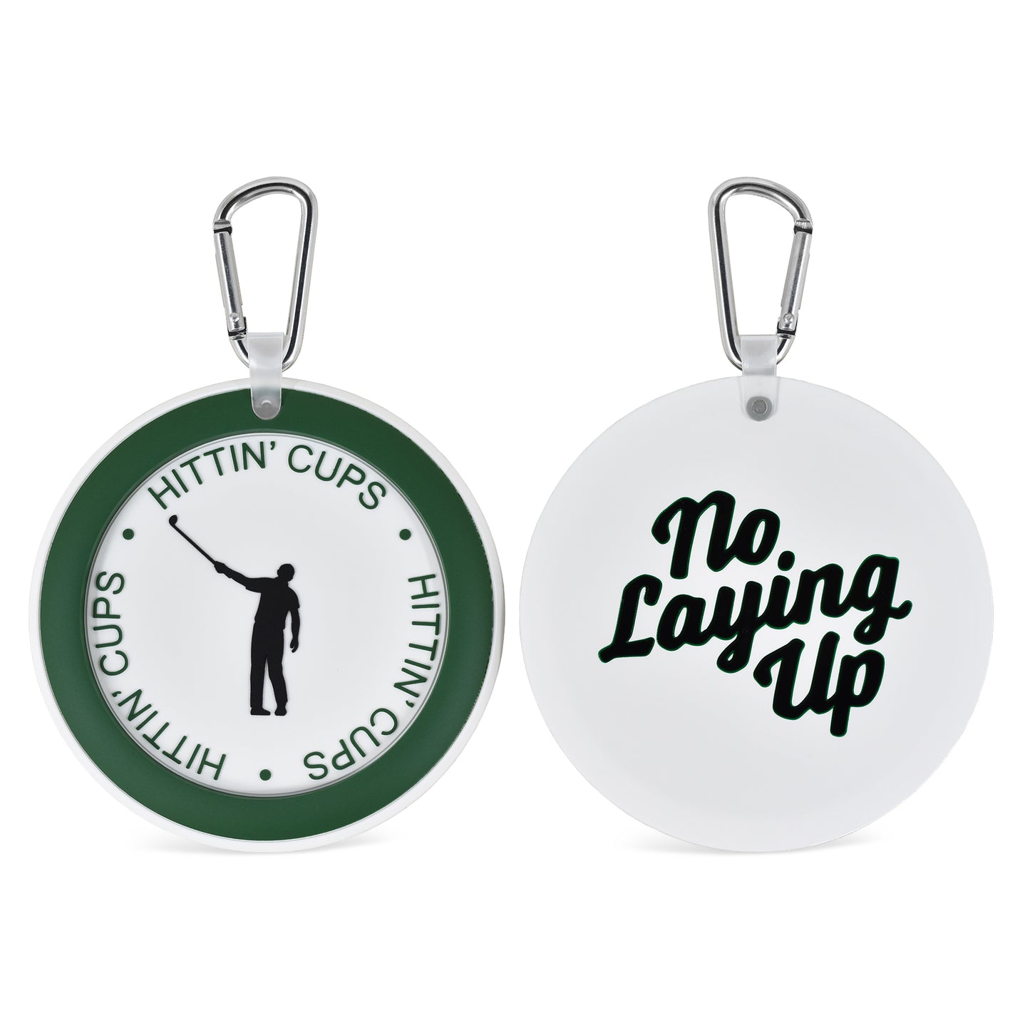 NLU "Hittin' Cups" Putting Disc Bag Tag | Green, Black, & White