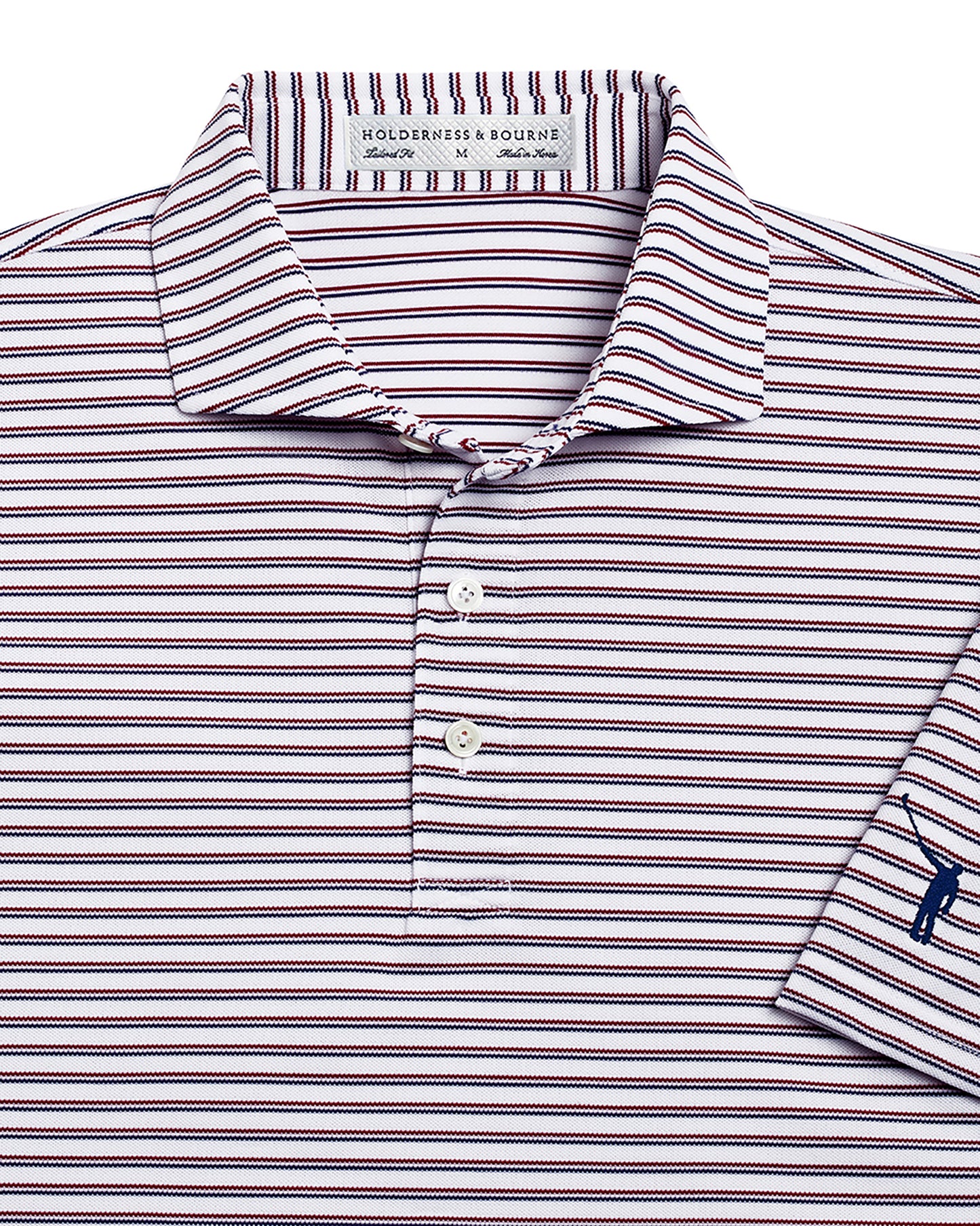 NLU + H&B Saxton Polo | White with Port & Navy
