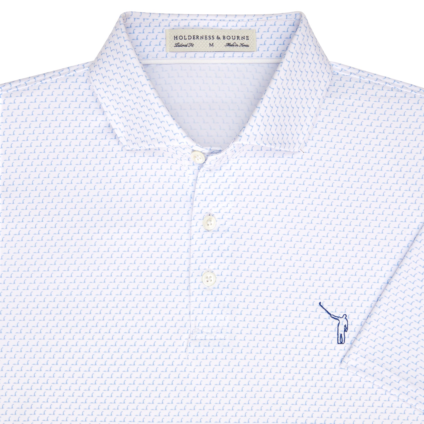 NLU x H&B Nessie Printed Polo | White & Skye