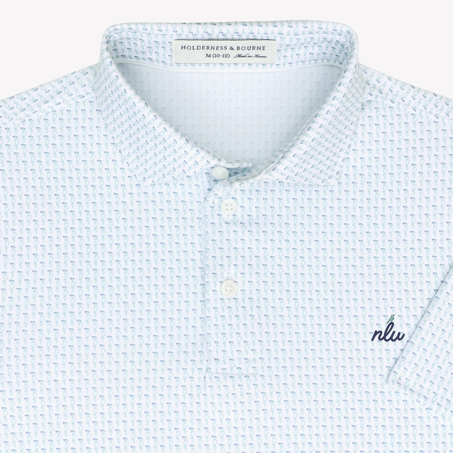 NLU x H&B Sprague Printed Polo - Boy's | Cascade Green & Pacific Blue