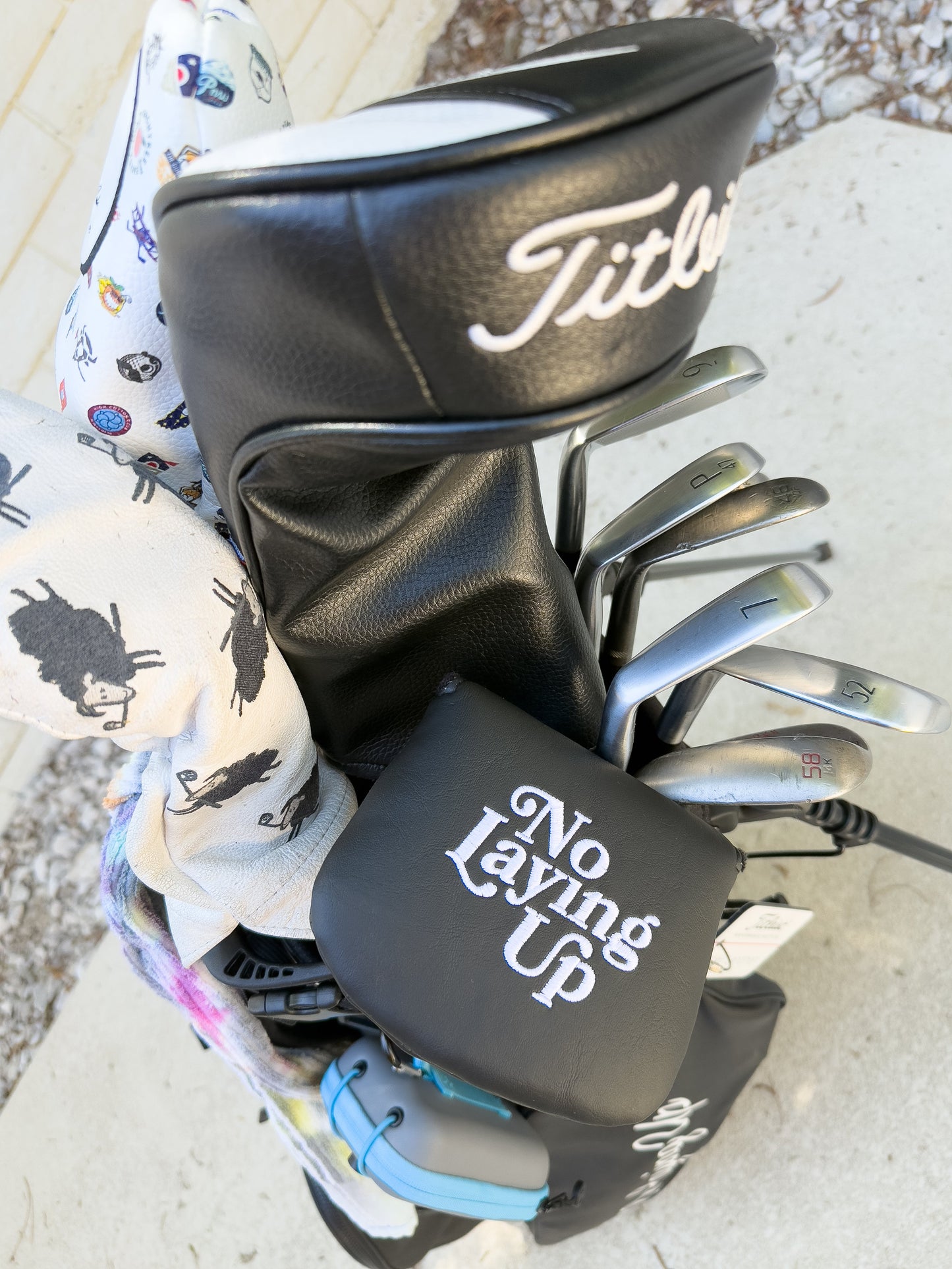 NLU x Handcrafted Golf Mallet Putter Cover | Black w/ Wayward Skeleton
