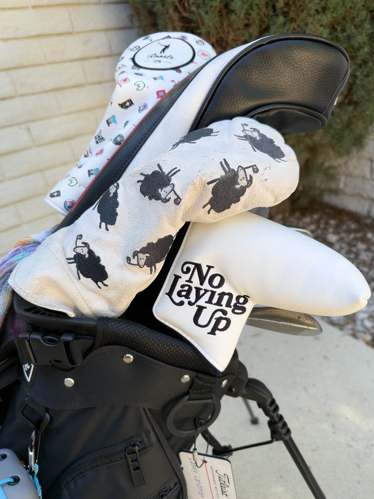 NLU x Handcrafted Golf Blade Putter Cover | White w/ Wayward Skeleton