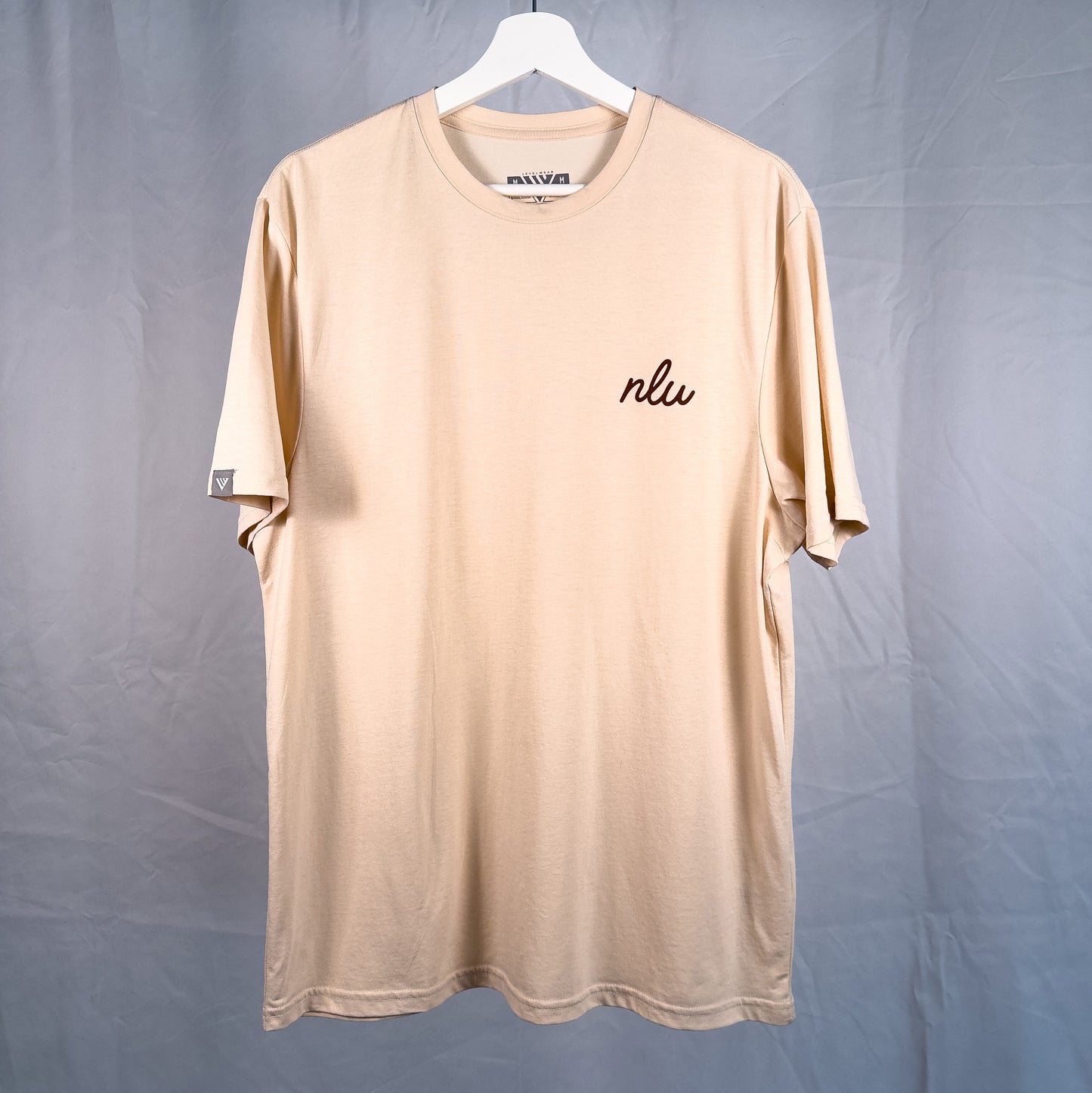 NLU x Levelwear Script Initial Richmond T-shirt | Sand w/ Brown