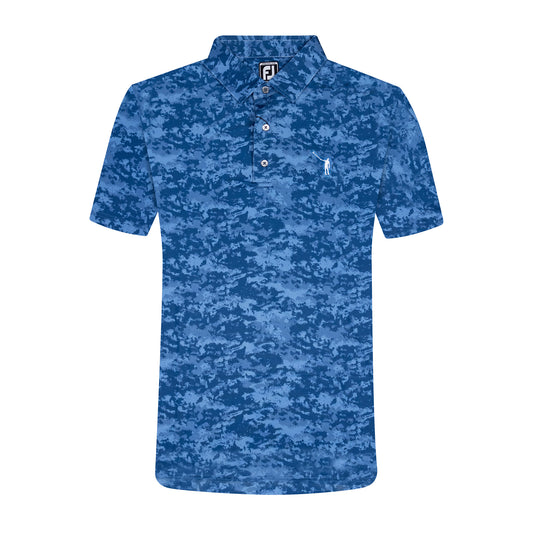 NLU x FJ Camo Print Polo | Twilight Blue (Athletic Fit)