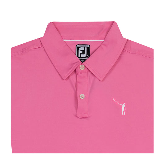 NLU x FJ Solid Lisle Polo | Flamingo (Athletic Fit)