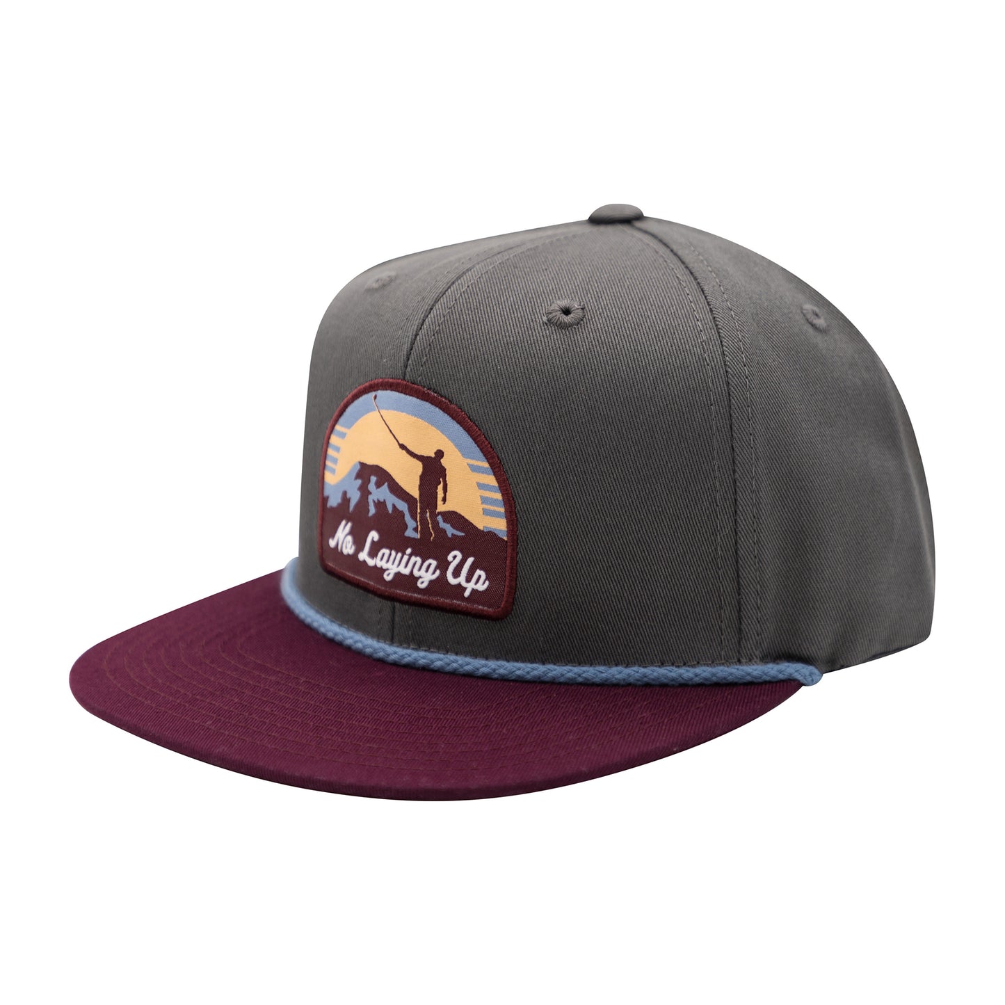 NLU "Sun's Up" Patch Hat - Mountain Edition | Maroon/Blue/Peach on Steel