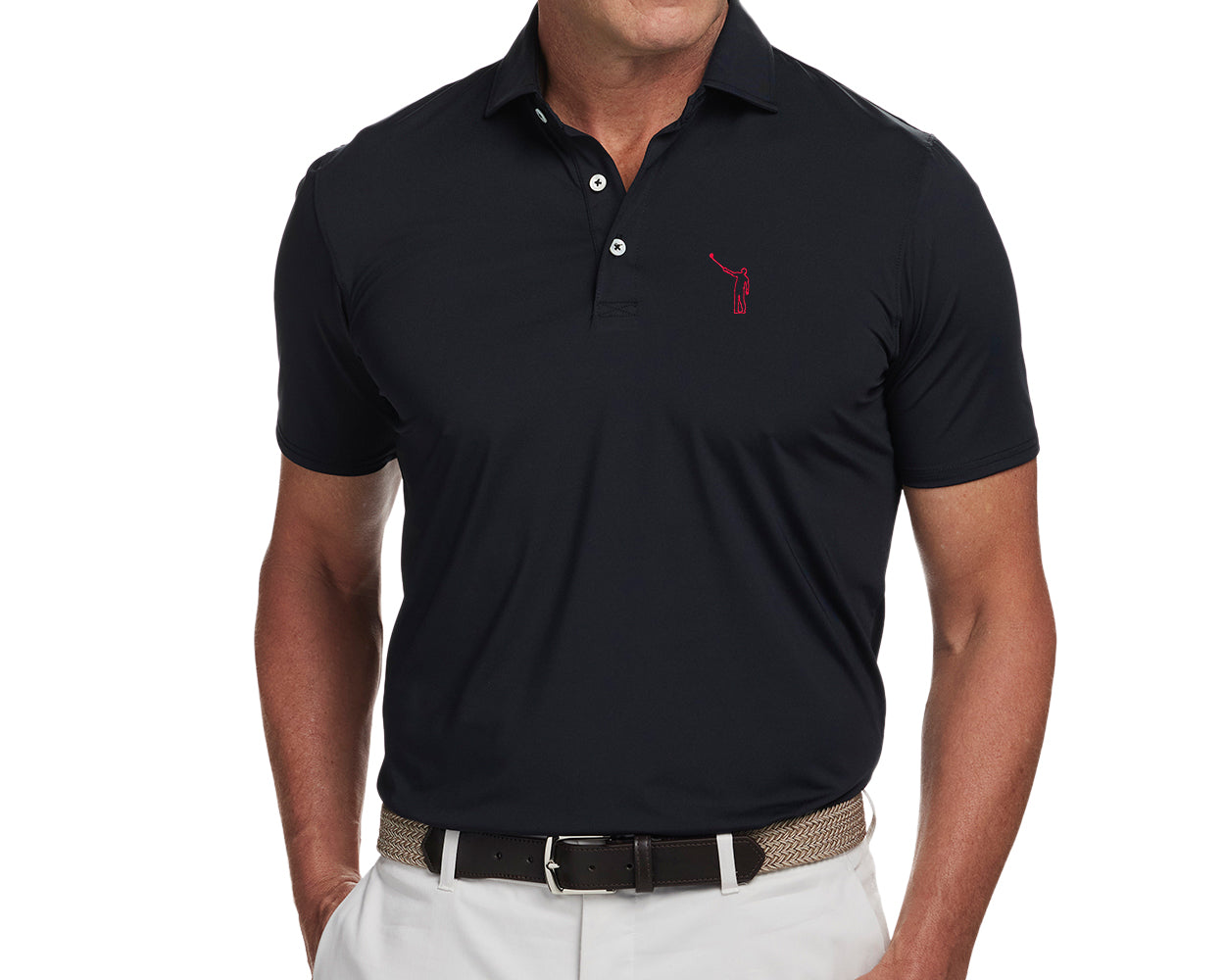 NLU x H&B Anderson Polo | Black w/ Red Wayward Outline