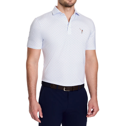 NLU x H&B Whitecap Printed Polo | Skye