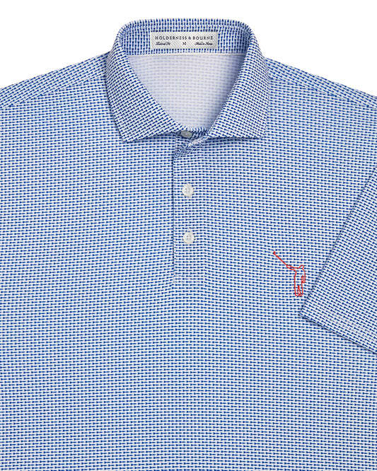 NLU x H&B Duncan Printed Polo | White & Oxford