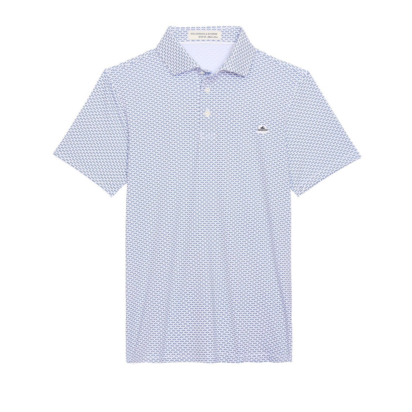 NLU x H&B Angler Printed Boys Polo | Andover Blue
