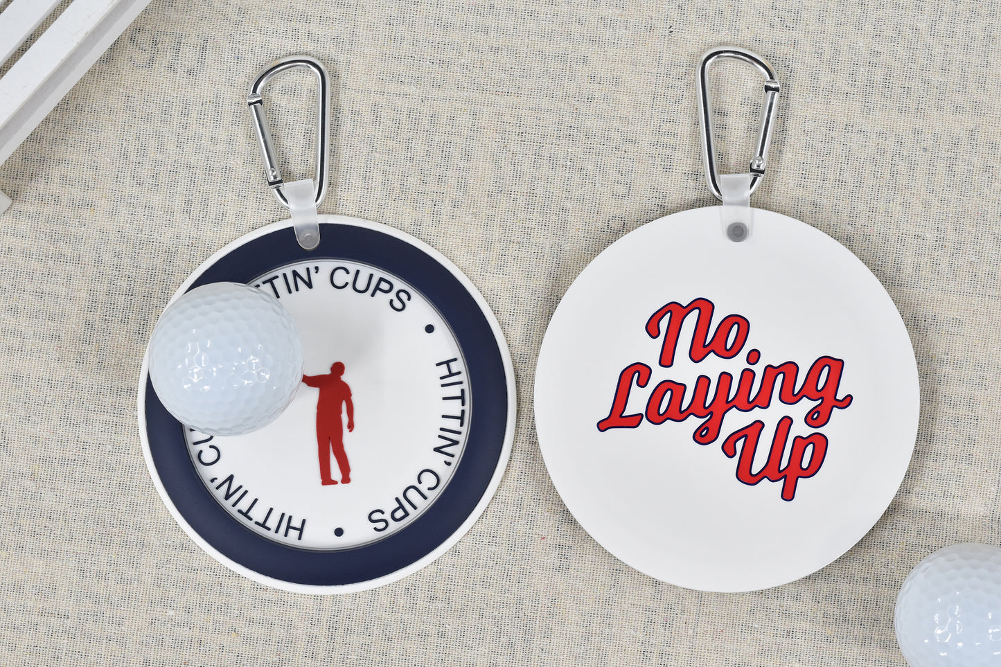 NLU "Hittin' Cups" Putting Disc Bag Tag | Red, White, & Blue