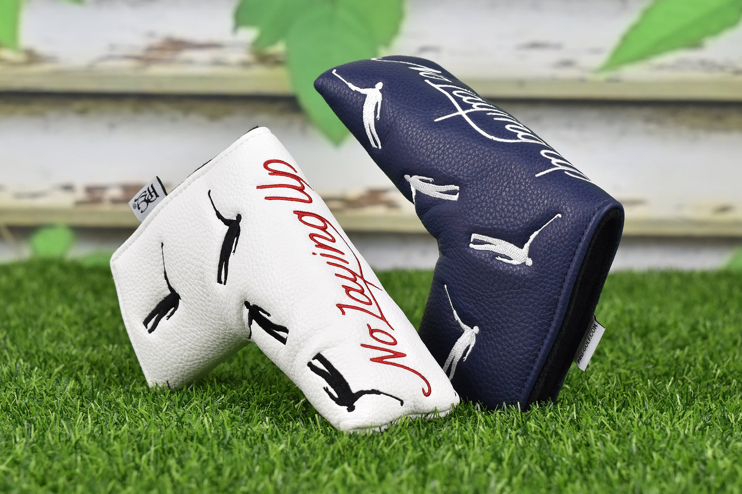 No Laying Up Blade Putter Cover | White w/ Red and Black