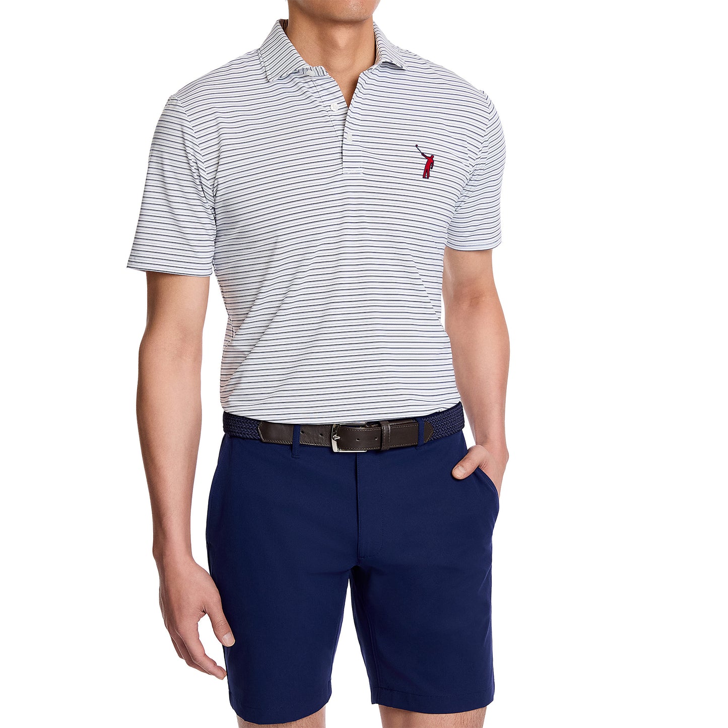 NLU x H&B Turnbull Perforated Performance Polo | Navy