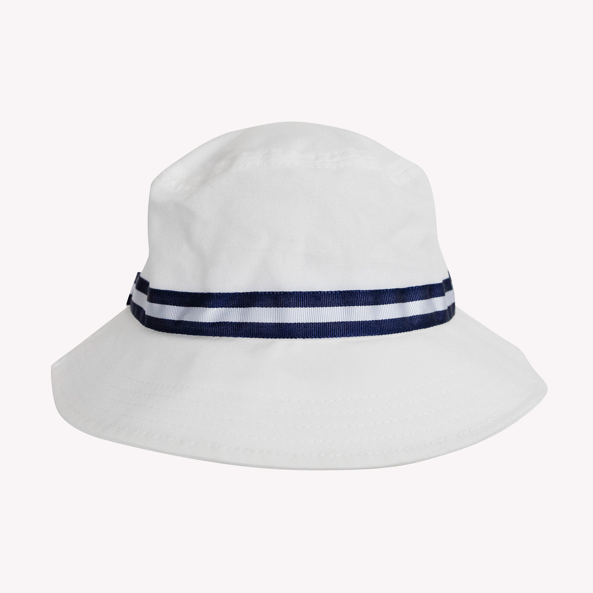 The Birdie Watch Bucket Hat | White w/ Navy