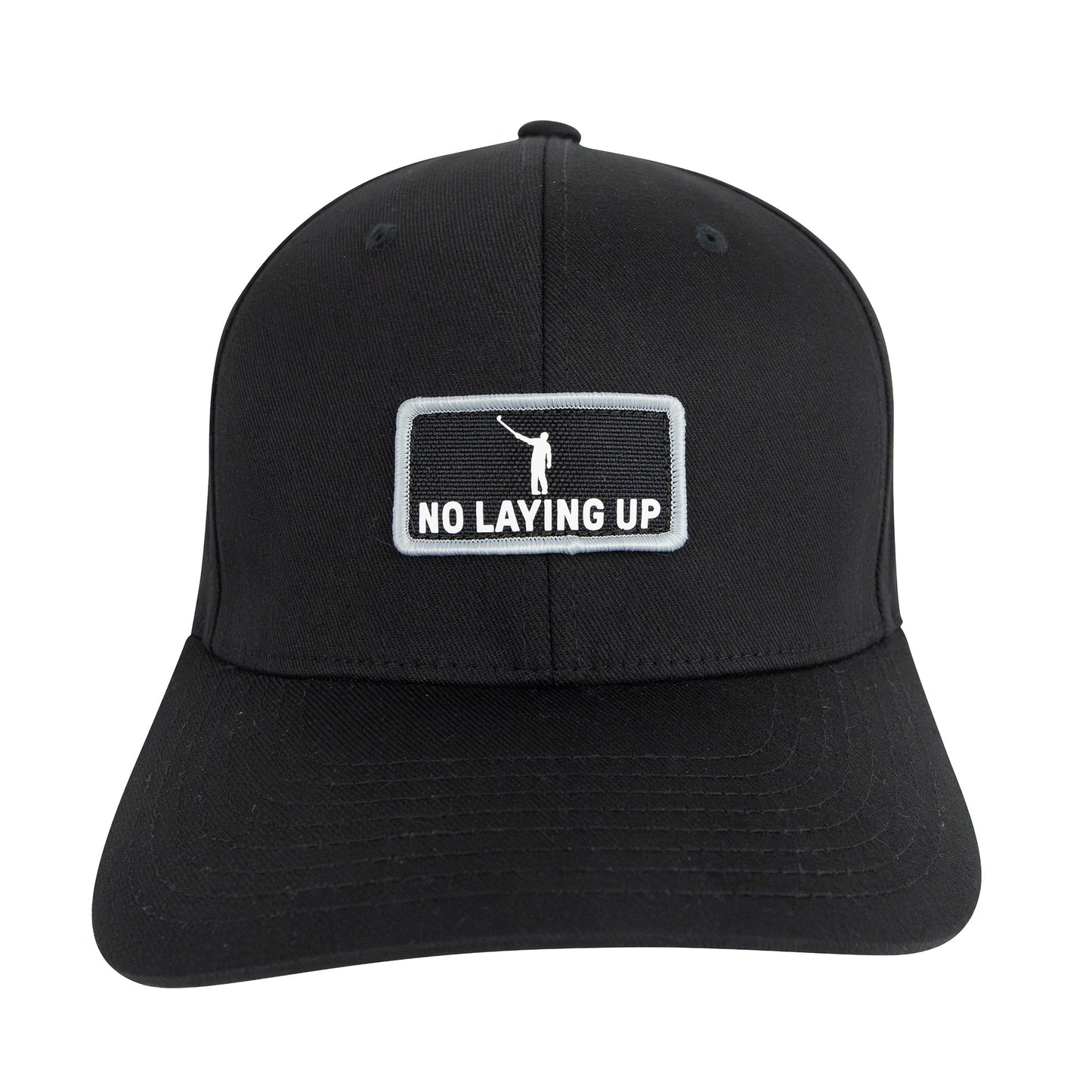 No Laying Up XXL Patch Hat | Black FlexFit w/ Black & White Wayward Drive Patch