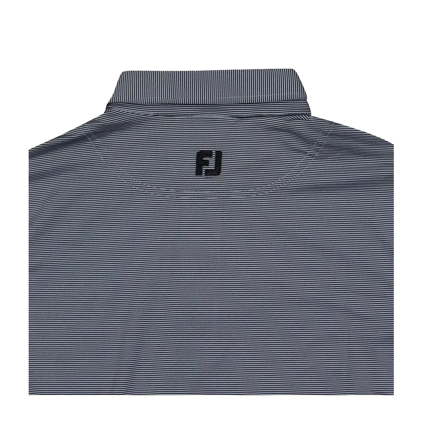 NLU x FJ MicroFeeder Stripe Lisle Polo | Black (Athletic Fit)