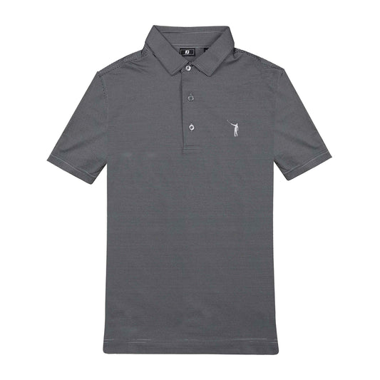 NLU x FJ MicroFeeder Stripe Lisle Polo | Black (Athletic Fit)
