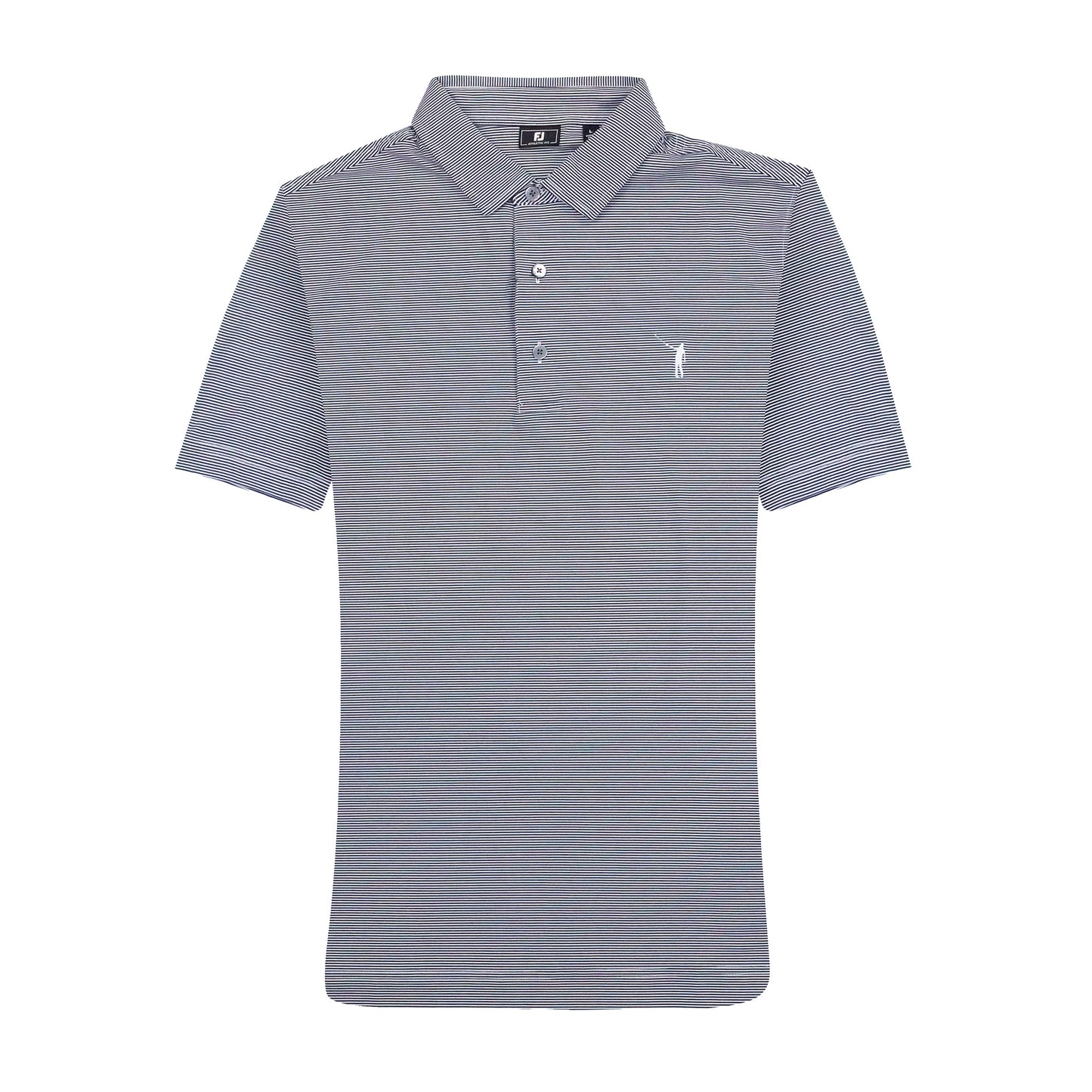 NLU x FJ MicroFeeder Stripe Lisle Polo | Navy (Athletic Fit)