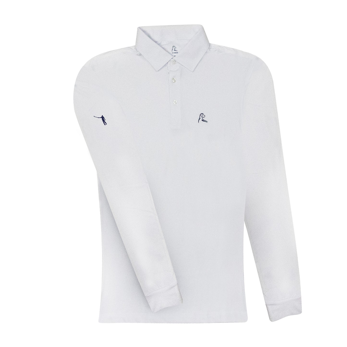 NLU x Rhoback Performance Long Sleeve Polo | White