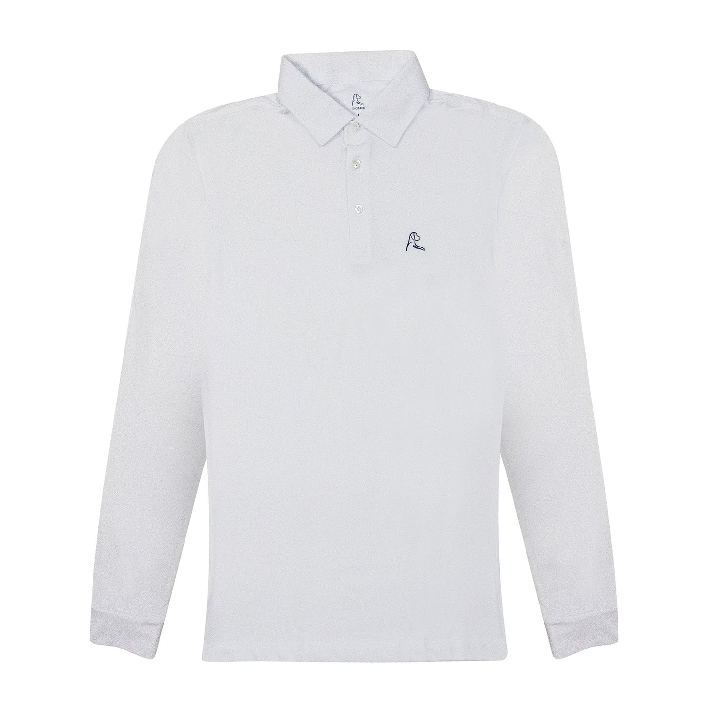 NLU x Rhoback Performance Long Sleeve Polo | White
