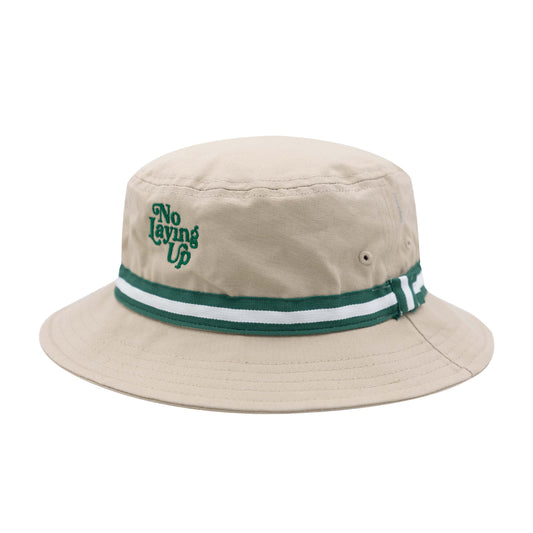 NLU Friendly Skies Bucket Hat - Khaki w/ Green & White Ribbon