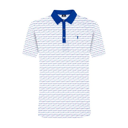 NLU x FJ Flag Banner Print Polo | White (Traditional Fit)