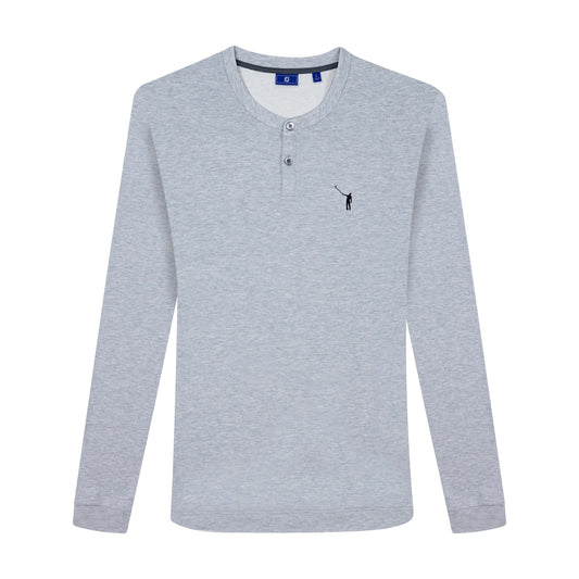 NLU x FJ French Terry Henley | Heathered Cliff Grey