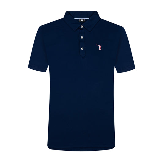 NLU x FJ Solid Lisle Polo | Navy w/ Two-toned Wayward (Traditional Fit)