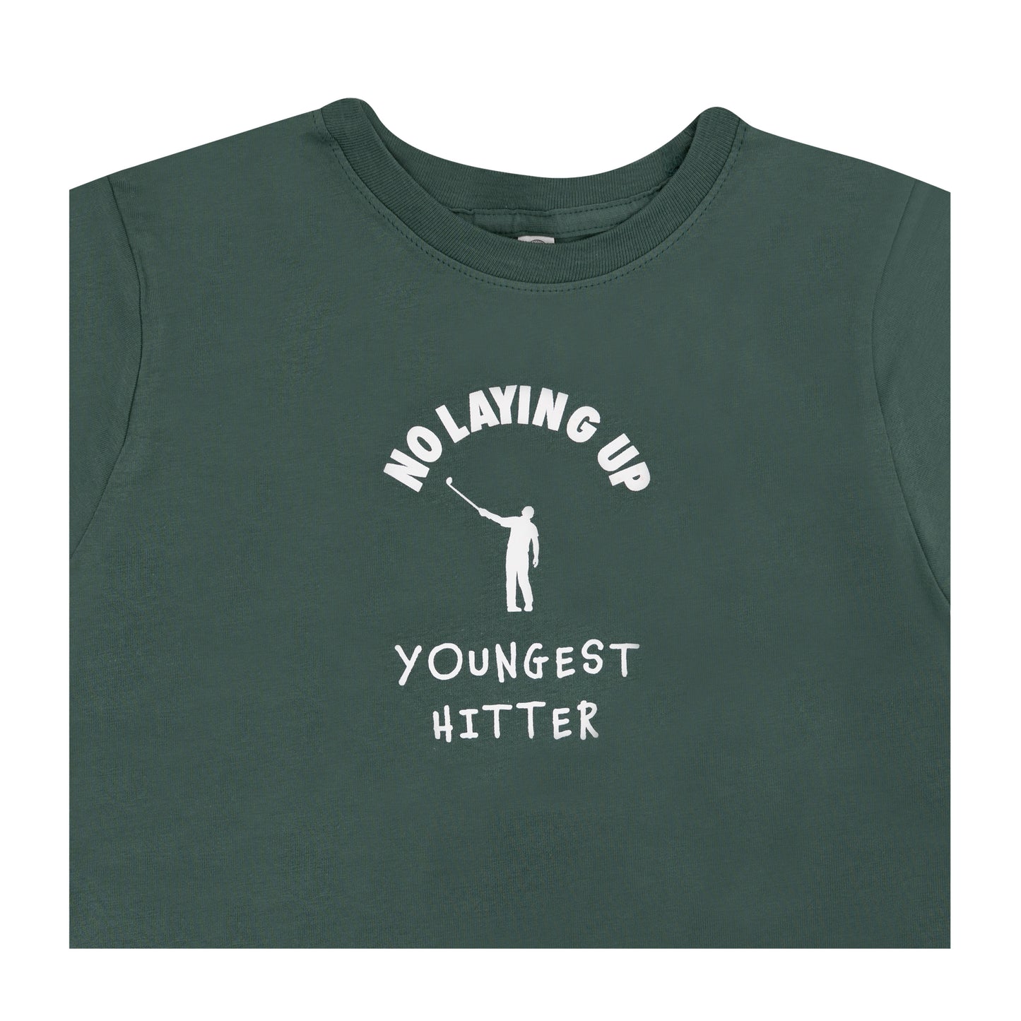 No Laying Up "Youngest Hitter" Toddler T-Shirt | Basil Green
