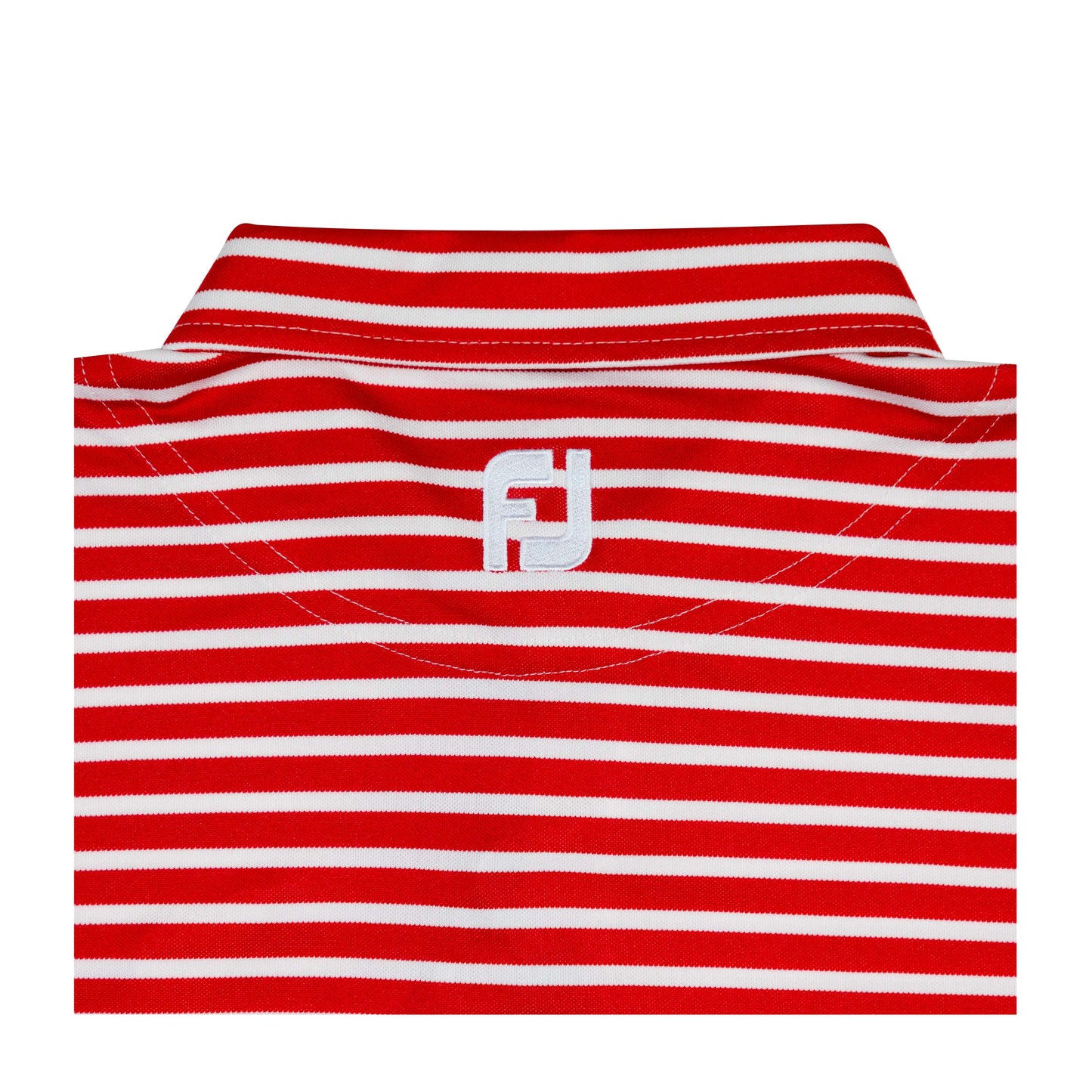 NLU x FJ Striped Pique Self Collar Polo - JUNIORS | Red/White
