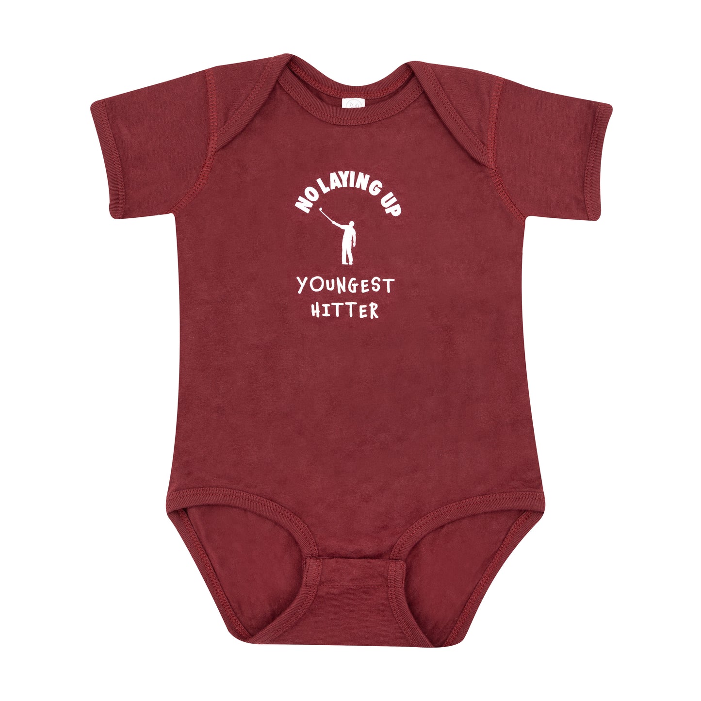 No Laying Up "Youngest Hitter" Onesie | Maroon