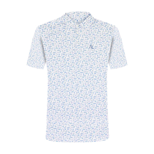 NLU x Rhoback Performance Polo | The Down Under in White