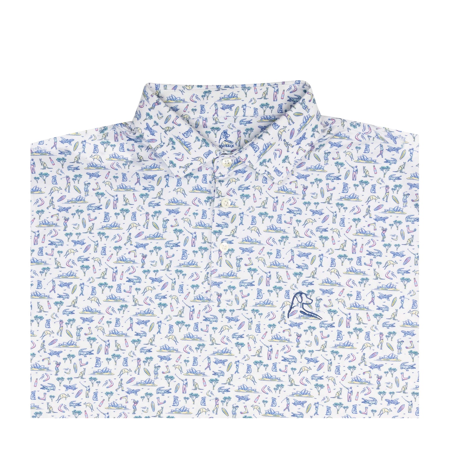 NLU x Rhoback Performance Polo | The Down Under in White